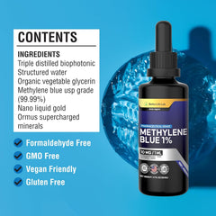 *BUY 3, GET 1 FREE* Methylene Blue USP Grade - 10mg per Dropper Healthcare Vitamin Supplement Fitness Dietary Vitamins natural detox cleanse brain health