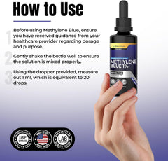 *BUY 3, GET 1 FREE* Methylene Blue USP Grade - 10mg per Dropper Healthcare Vitamin Supplement Fitness Dietary Vitamins natural detox cleanse brain health